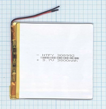 Аккумуляторная батарея Li-Pol (3x89x92мм), 2pin, 3.7В, 3800мАч