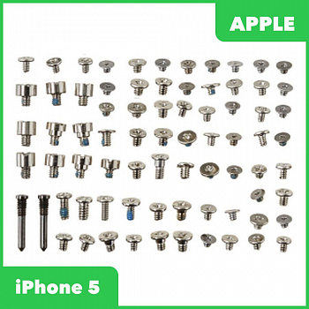 Винты (полный набор + 2 нижних винта) для Apple iPhone 5