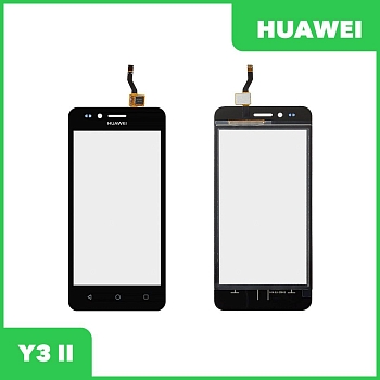 Сенсорное стекло (тачскрин) для Huawei Y3 II (LUA-U22), черный