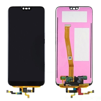 Дисплей (экран в сборе) для телефона Huawei Honor 10 (COL-L29) + сканер отпечатка пальца (черный) (оригинал LCD)