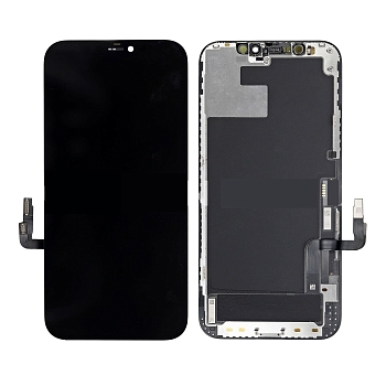 Дисплей для Apple iPhone 12 Pro Max + тачскрин, черный с рамкой (OLED LCD)
