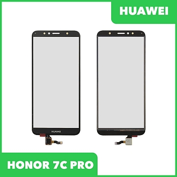 Сенсорное стекло (тачскрин) для Huawei Honor 7A Pro (AUM-L29), Honor 7C (AUM-L41), Y6 (2018) (ATU-L11), черный