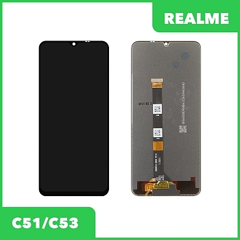 LCD дисплей для Realme C51 (RMX3830), C53 (RMX3760) с тачскрином (черный)