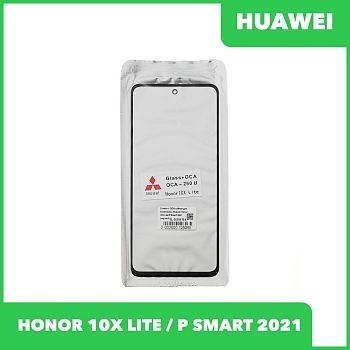 Стекло + OCA пленка для переклейки Huawei P Smart (2021), черный