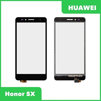 Сенсорное стекло (тачскрин) для Huawei Honor 5X (KIW-L21), черный