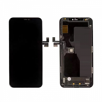 Модуль для Apple iPhone 11 Pro Max + тачскрин, черный с рамкой (Full orig)