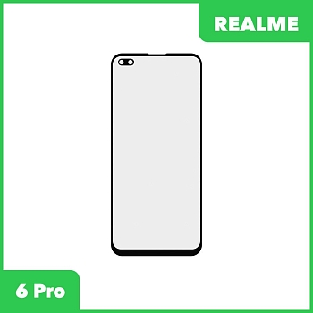 Стекло + OCA пленка для переклейки Realme 6 Pro, черный