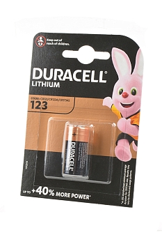 Батарейка (элемент питания) Duracell High Power Lithium CR123A BL1, 1 штука