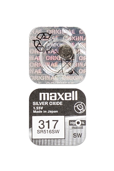 Батарейка (элемент питания) Maxell SR516SW 317 (0%Hg), 1 штука