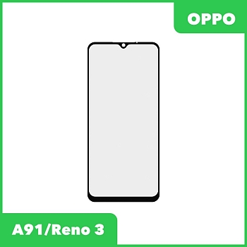 Стекло + OCA пленка для переклейки Oppo A91, Reno 3, черный