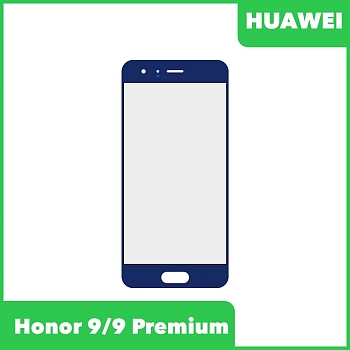 Стекло для переклейки дисплея Huawei Honor 9, 9 Premium (STF-L09), синий
