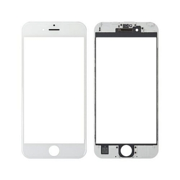 Стекло+рамка+клей OCA для iPhone 6 Plus (белый)